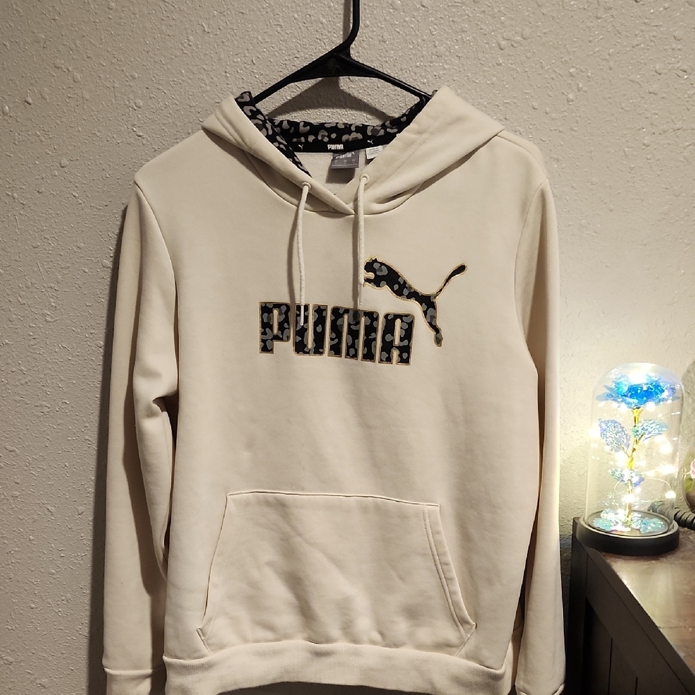 Puma Cream Athletic Sweater with Logo